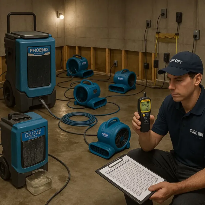 Structural Drying and Dehumidification process in Ocean Grove, MA